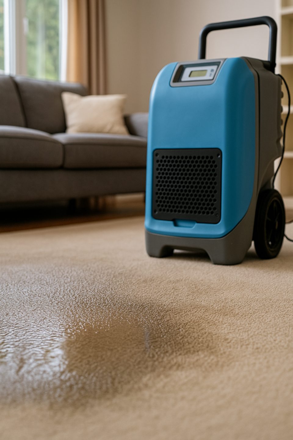 Drying damp carpets