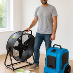 fans and dehumidifier for painting decorating